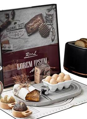 样板间厨房烘焙仿真面包主题软装饰品摆件组合套装食物咖啡机道具