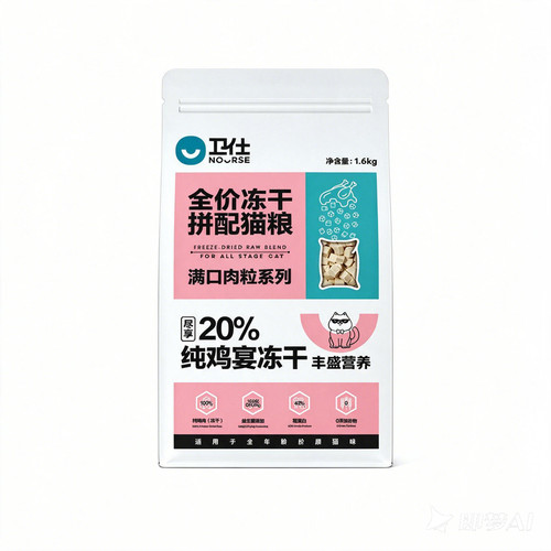 [近半袋冻干]  卫仕全价冻干20%猫粮成年猫咪长肉官方旗舰店正品