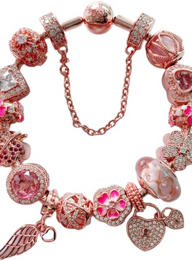 玫瑰金正生纯银女纯银水晶瑞丽