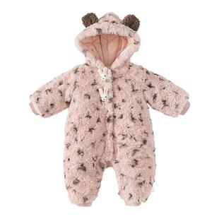 贝贝城宝宝棉服2025冬季新款加厚婴儿连体衣女宝加厚棉衣保暖冬装