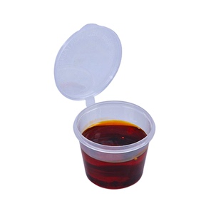 一次性酱料盒外卖打包调料杯圆形小餐盒汤碗连体辣椒酱油醋分装盒