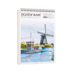 A4素描本高颜值速写本美术生专用画画本带撕线彩铅写生图画本加厚不透墨马克本儿童用米黄护眼纸张绘画涂鸦本