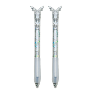 蝶舞指尖按动中性笔0.5mm黑色速干顺滑签字笔小学生专用学习黑笔