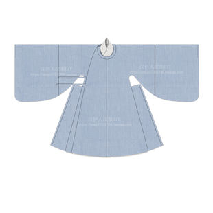1：1实物纸样汉服打版对襟齐胸襦裙上衣 汉伊人半臂纸样02手工DIY