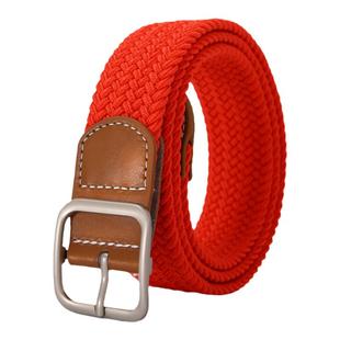 GIAPOS本命年红腰带女免打孔帆布编织皮带男结婚工装红色休闲裤带