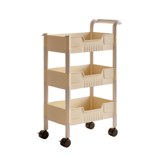 高颜值可移动小推车零食置物架加厚带轮家用收纳架简约多层储物架