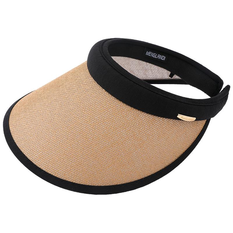 新品 百搭新款草编鸭舌空顶帽女沙滩防晒遮阳发箍太阳帽草帽夏