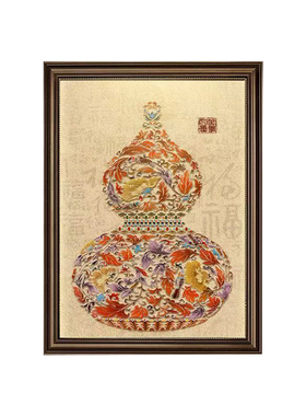 中古风竖版福禄葫芦电表箱遮挡画