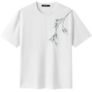 gxg.jeans男装  多色质感印花新中式简约时尚圆领短袖T恤25夏新品