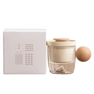 玻璃茶杯茶水分离杯子男士高档办公室大容量陶瓷带盖过滤泡茶水杯