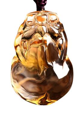 天然橘黄水晶貔貅男女项坠礼物