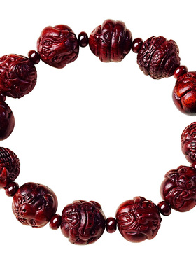 宫里上新生肖聚福小叶紫檀手链