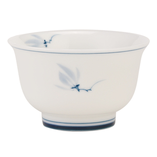 飘花青花瓷景德镇主人杯大号个人专用茶杯单杯白瓷茶碗青花品茗杯