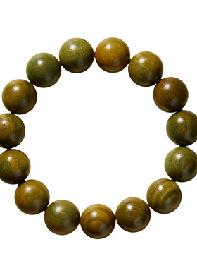 庆祥泰天然绿檀木手串沉香老山檀木质女男士文玩檀香佛珠盘玩手链