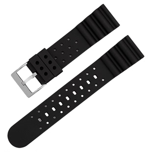 FKM氟橡胶表带快拆波浪纹透气适用Citizen西铁城精工美度22/24MM