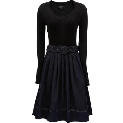 ONLY气质百搭针织拼接百褶连衣裙