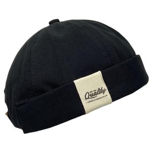 日系复古休闲嘻哈帽子流氓雅痞卷边地主帽男潮牌百搭无檐瓜皮帽女