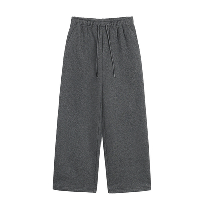 Maven Lin【现货7.5折】优雅闲适 抓绒直筒卫裤女宽松抽绳休闲裤