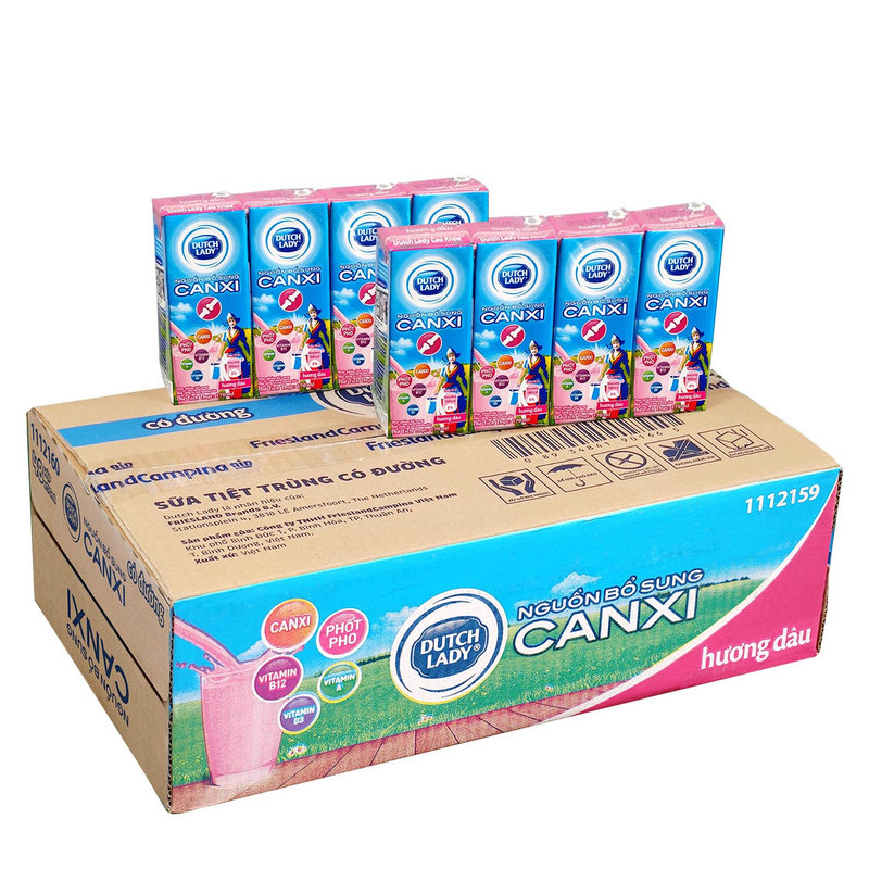 越南进口DUTCH LADY子母奶170ml*48盒草莓味甜牛奶饮品早餐奶水果