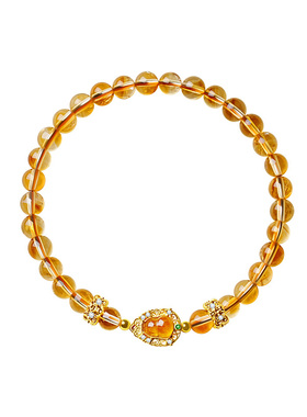 宫里上新天然正品黄水晶葫芦手串