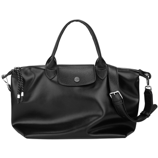 NESBIT欧美时尚黑色男包大容量商务通勤单肩斜挎手提包百搭饺子包