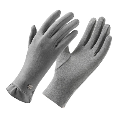 德绒保暖手套女冬季可触屏骑行