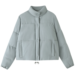 慕兔奶fufu黄色立领棉衣棉服女2025冬季新款小个子加厚面包服外套