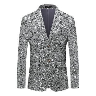 春秋韩版修身男士舞台演出服大码DJ服装影楼西服夜店宴会晚礼服潮