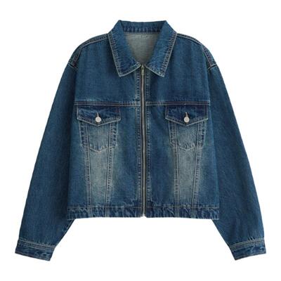 YUZI鱼子工装做旧牛仔套装美式