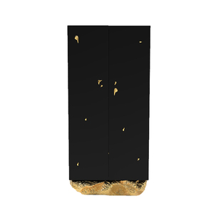 意大利纯铜实木酒柜展示柜设计师现代高端别墅豪宅家用靠墙餐边柜