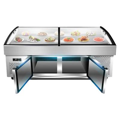 冰台海鲜菜品不锈钢商用展示柜