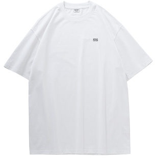 夏季日系圆领短袖T恤女 情侣简约纯色打底衫内搭白色体恤上衣男