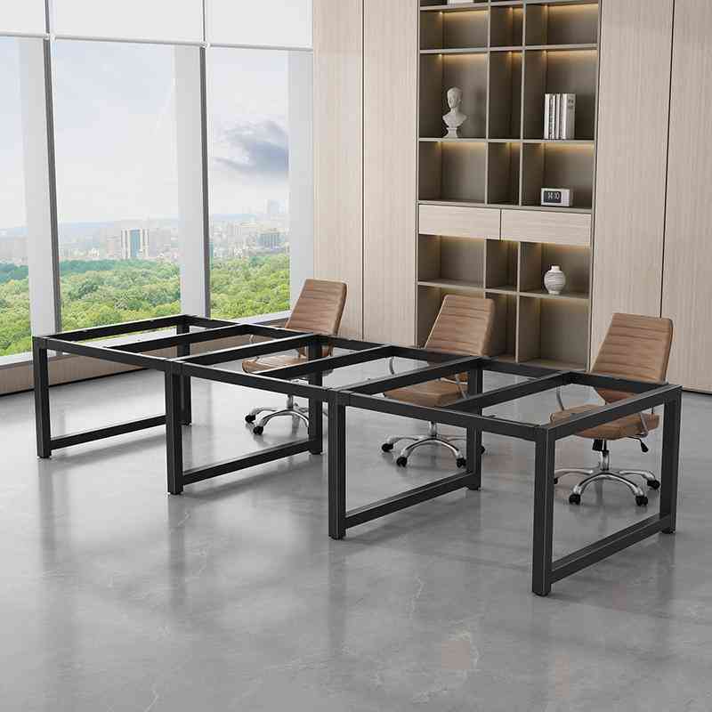 加厚铁艺桌腿支架办公桌腿书桌电脑桌架金属桌脚支撑架子会议桌腿