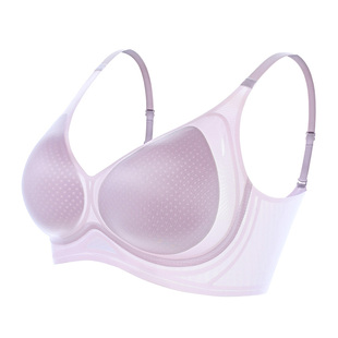 新一步轻薄透气油光奶嘴胶软支撑女款内衣一片式无痕上托美背文胸