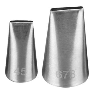 不锈钢裱花嘴挤奶油嘴一字平口花边嘴平口44号45号40号扁平裙边嘴