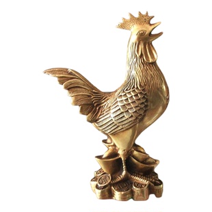 纯铜制元宝金鸡风水摆件雄鸡金鸡报晓招财进宝吉祥物