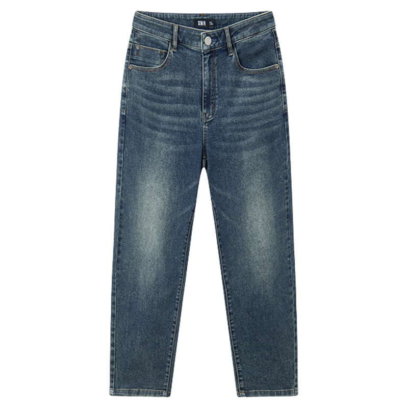 森柔|森马牛仔裤男冬季复古水洗棉质弹力小脚裤时尚百搭通勤长裤