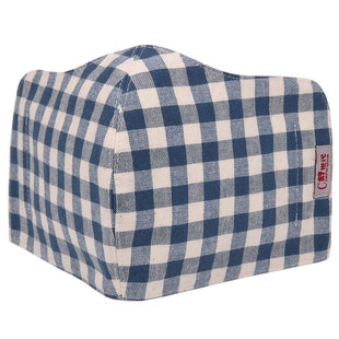 大脸大号格子防晒棉布口罩可洗加大码纯棉透气夏天薄款3d男女遮阳