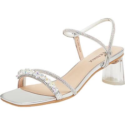 天美意仙女一字带粗跟凉