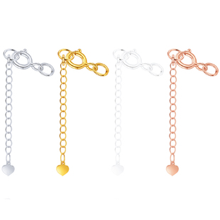 整套925纯银配闭口圈弹簧扣延长链送线穿珍珠项链手链配件项链扣