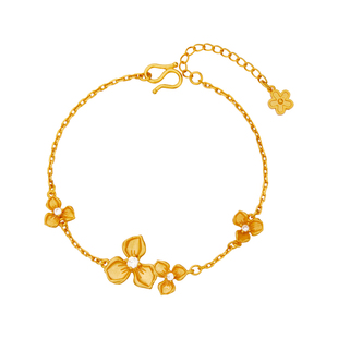 顺钦银楼足银9999琼瓣手链女新中式婉约显白轻奢小众设计感送女友