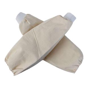 白色加厚纯棉帆布套袖袖套隔热防污家用耐用套袖电焊护袖劳保套袖