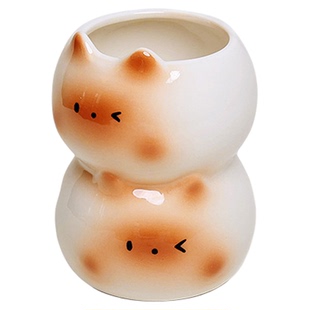 Lunabay澳大利亚家居ins陶瓷花瓶客厅可爱暹罗猫花瓶摆件创  LB51