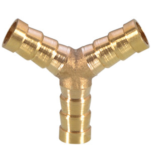 鸿樱家居旗舰店黄铜宝塔头6/8/10/12/14/16/19mm一字型三通水管煤气软管格林接头