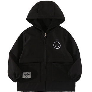 儿童防水罩衣秋冬长袖连帽女童羽绒服防脏加绒厚罩衫宝宝吃饭围兜