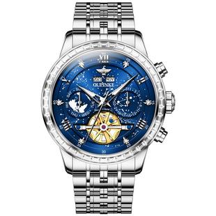 瑞士认证正品牌星空满天星镂空手表男士机械表男全自动名式款十大