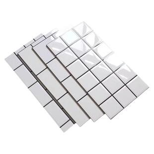 北欧卫生间瓷砖300x600南洋风格子砖厨房白色面包砖浴室亮面墙砖