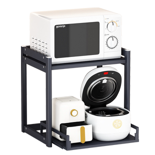 厨房电饭锅置物架家用桌面抽拉式多功能放空气炸锅热水壶收纳架子