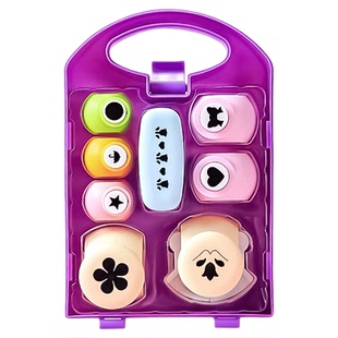 压花器套装大号幼儿园儿童手工制作diy材料包花边剪刀印花五角星正方形星星图案印花机树叶打孔器模具