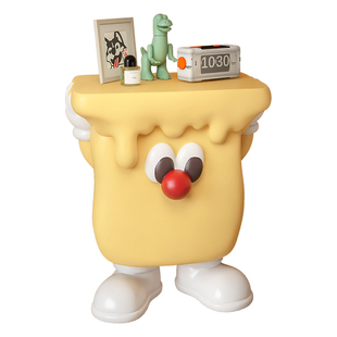 创意可爱卡通边几柜奶油风客厅沙发旁边茶几小桌子小户型角几摆件